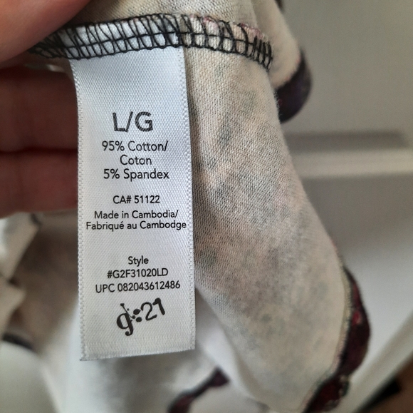 G21 Size L Floral Peplum Sleeveless Shirt - Picture 6 of 9